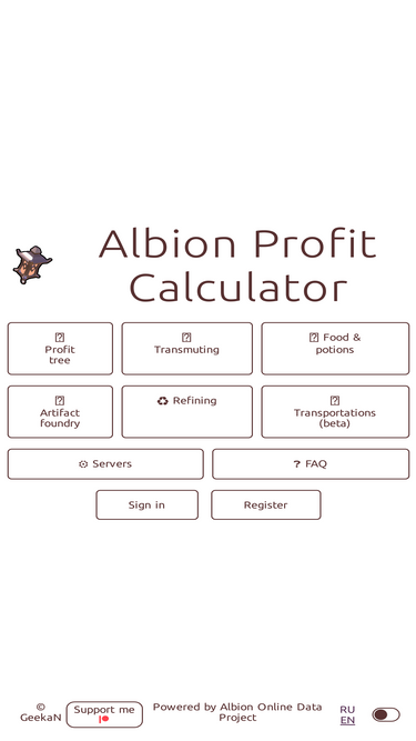 Easy calculation of Resources, Route and more 📟 Albion Online 2D