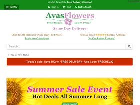 'avasflowers.net' screenshot