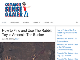 'commonsensegamer.com' screenshot