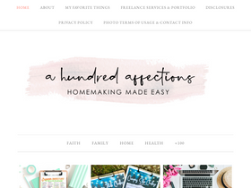 'ahundredaffections.com' screenshot