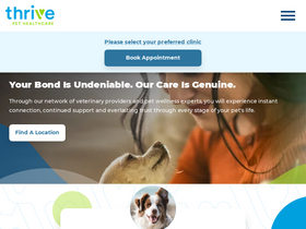 'thrivepetcare.com' screenshot