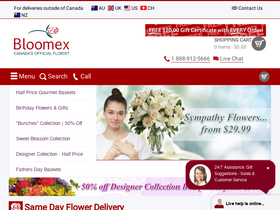 'bloomex.ca' screenshot