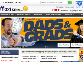 'maxiaids.com' screenshot