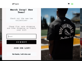 hypofootwear.com homepage screenshot