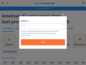 'a1solarstore.com' screenshot