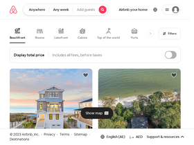 'airbnb.ae' screenshot