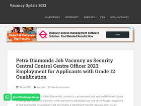 'vacancyupdate.co.za' screenshot