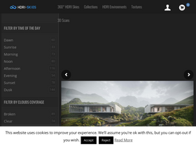'hdri-skies.com' screenshot