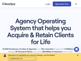 'clientjoy.io' screenshot