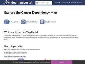 'depmap.org' screenshot