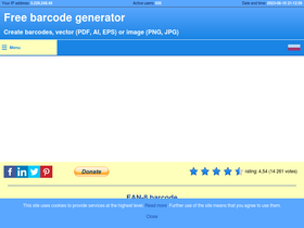 'free-barcode-generator.net' screenshot