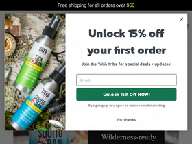yayaorganics.com homepage screenshot