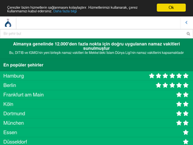 'namazvakitleri.de' screenshot