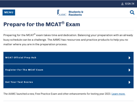 'mcatofficialprep.org' screenshot