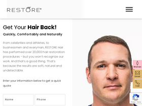 'restorehair.com' screenshot