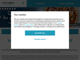 'stonehouserestaurants.co.uk' screenshot
