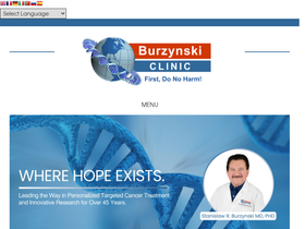'burzynskiclinic.com' screenshot