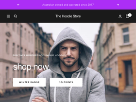 Thehoodiestore homepage screenshot