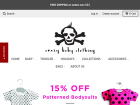 Crazy Baby Clothing homepage screenshot