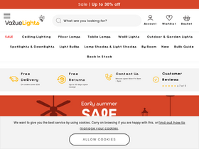 'valuelights.co.uk' screenshot