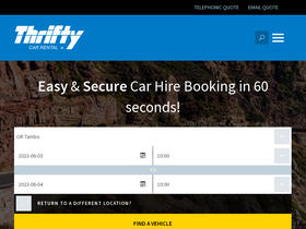 'thrifty.co.za' screenshot
