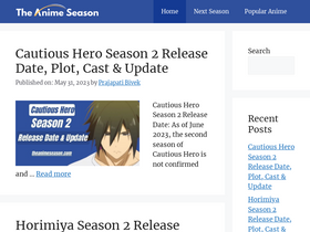 'theanimeseason.com' screenshot