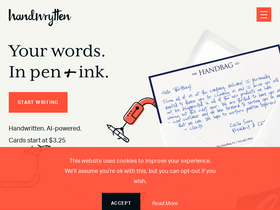 'handwrytten.com' screenshot