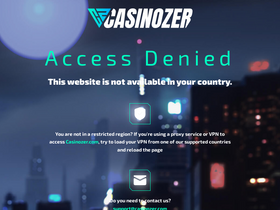 'casinozer.com' screenshot