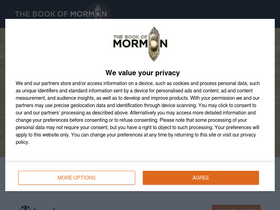 'thebookofmormonmusical.com' screenshot