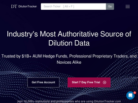 'dilutiontracker.com' screenshot