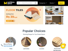 'materialdepot.in' screenshot