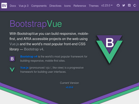 'bootstrap-vue.org' screenshot