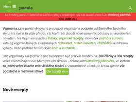 'vegmania.cz' screenshot