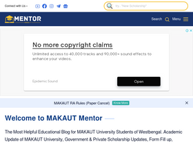 'makautmentor.in' screenshot