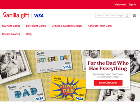 'vanillagift.com' screenshot