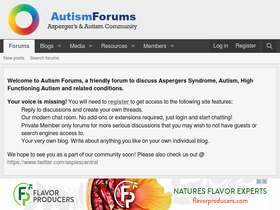 'autismforums.com' screenshot