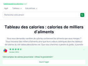 'tableaudescalories.net' screenshot