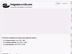 'pulgadas-a-cm.com' screenshot