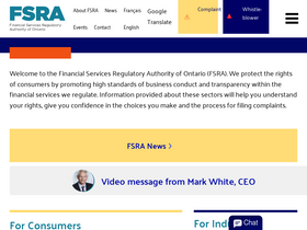 'fsrao.ca' screenshot