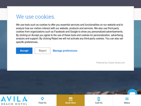 'avilabeachhotel.com' screenshot