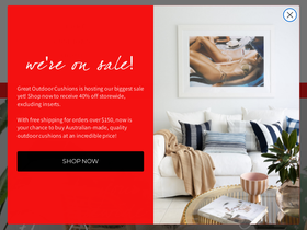 greatoutdoorcushions.com.au homepage screenshot