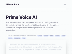 ElevenLabs - Revolutionize audio content with AI-driven, lifelike voice synthesis and customization.