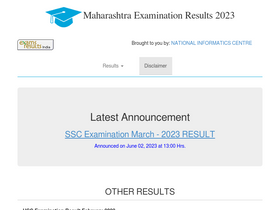 'mahresult.nic.in' screenshot