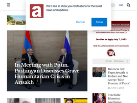 'asbarez.com' screenshot