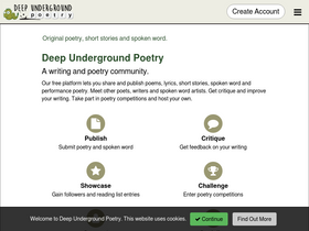 'deepundergroundpoetry.com' screenshot
