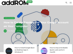 'addrom.com' screenshot