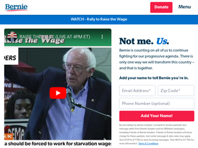 'berniesanders.com' screenshot