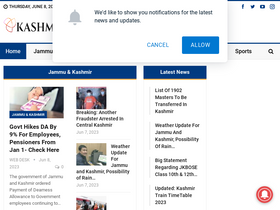 'kashmirnews.in' screenshot