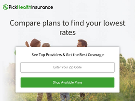 'pickhealthinsurance.com' screenshot
