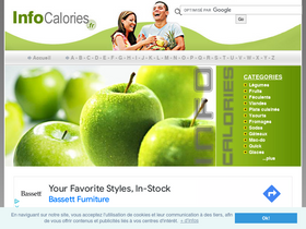 'infocalories.fr' screenshot
